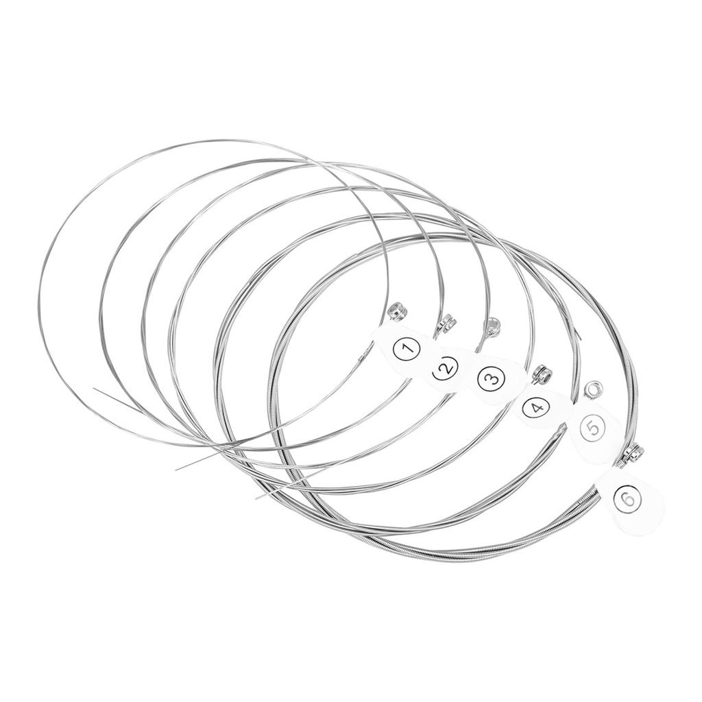High Carbon Alloy Nickel Steel 6pcs Electric Guitar Strings 010 046 Inch Silver Bead Professional Studio Stage Long Life Bright Tone