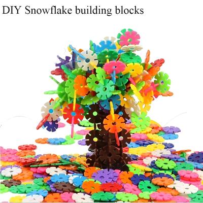 Bolsa inserto de educación temprana para niños Set de bloques de construcción Copo de nieve, bloques de construcción educativos para niños, juguetes de bricolaje para niños