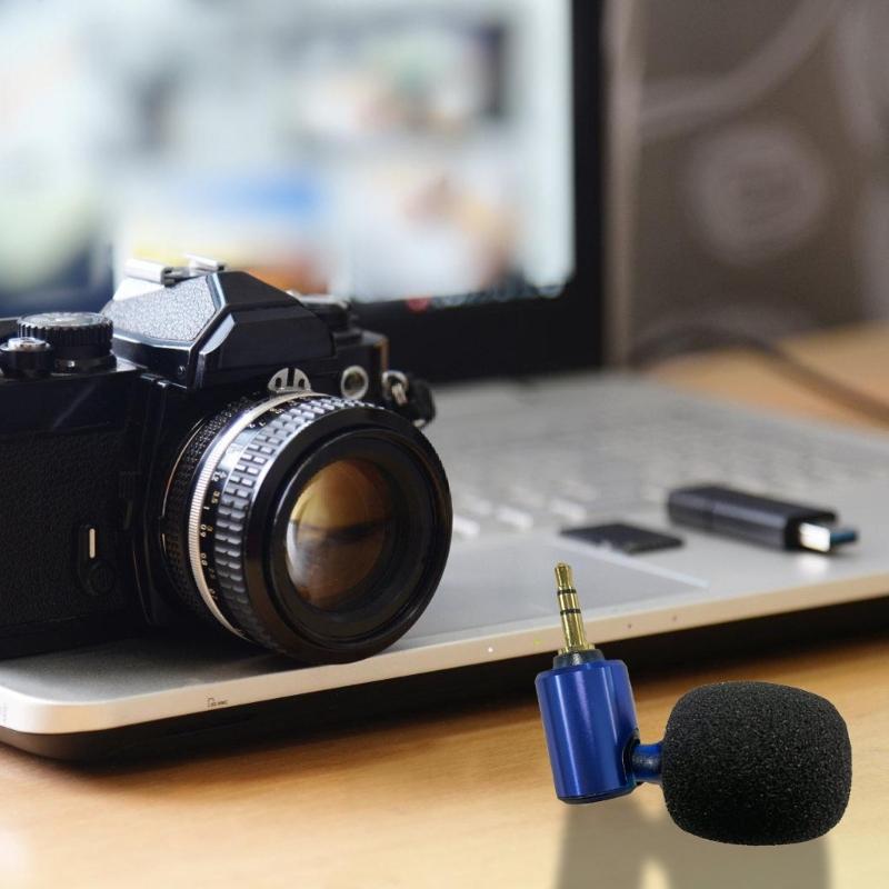 Small 3.5mm Mini Camera Microphone for Cameras Computers, Clear Sound Capture Flexible Design Adjustable Angle