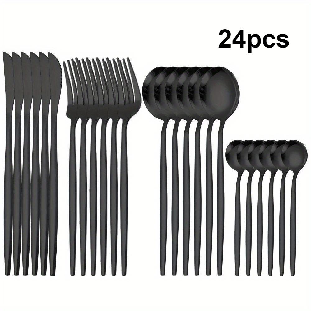 

Набор столовых приборов из нержавеющей стали 24/48 шт. Подходит для мытья в посудомоечной машине. Для дома, кухни, вечеринок, праздников. Включает вилки, ножи, ложки.