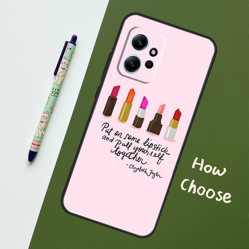 Lipstick Love Fashion Case For Xiaomi Redmi Note 13 10 11 12 14 15 Pro Plus Cover For Redmi 15C 15 14C 10C 12C 13C