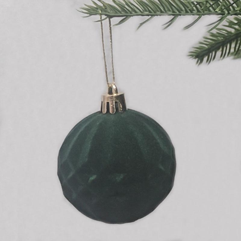 Cross-border Flocking Red Christmas Pumpkin-Shaped Ornaments - Irregular Plastic Tree Decorations