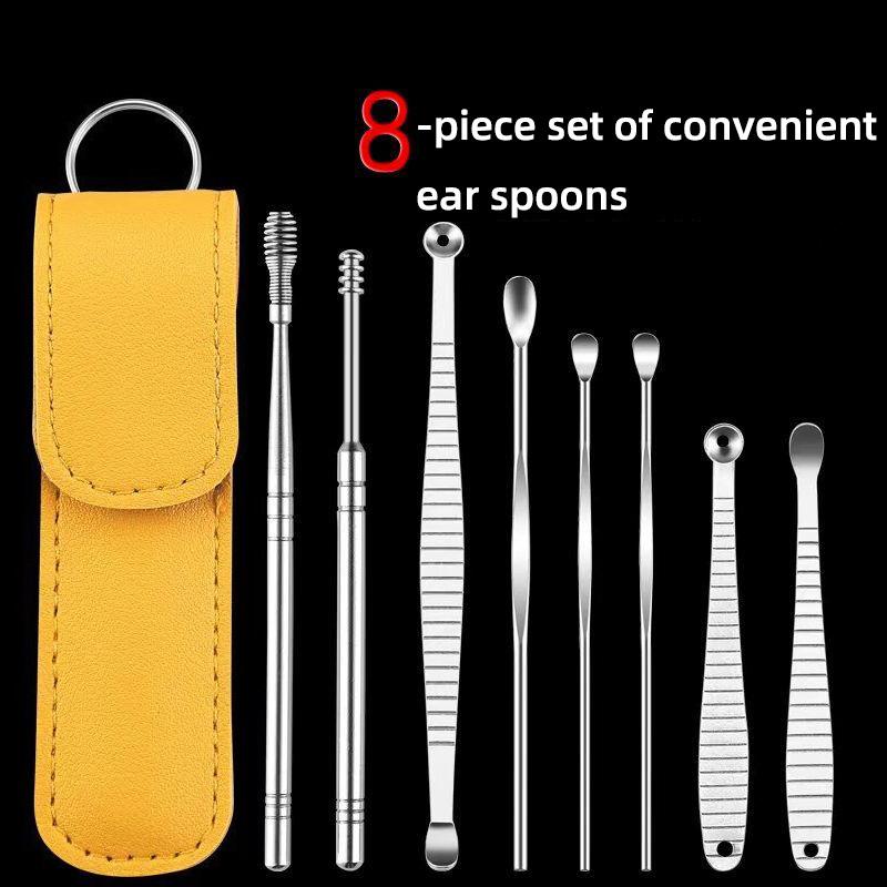 Ohrlöffel Ohrziehen aus Edelstahl Ohrpick-Anzug Kinder-Spiral-Ohrlöffel Erwachsenen-Ohrenreiniger