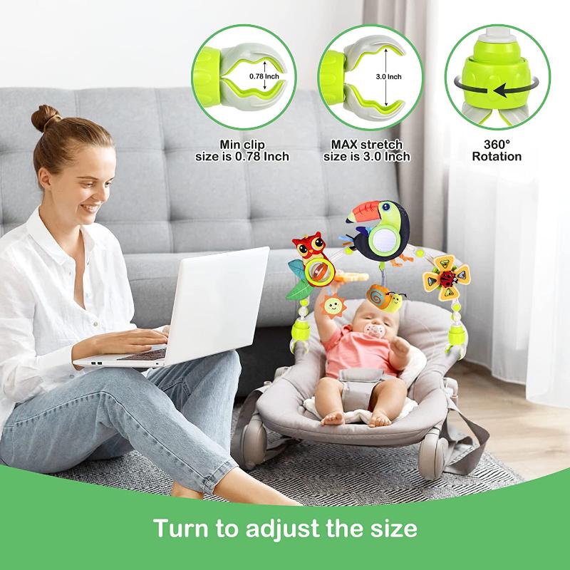 Baby Toy Stroller Arch Musical Rattle Adjustable Clip Crib Mobile Hanging Bed Bell 0 12 Months Educational Toys for Newborn Gift