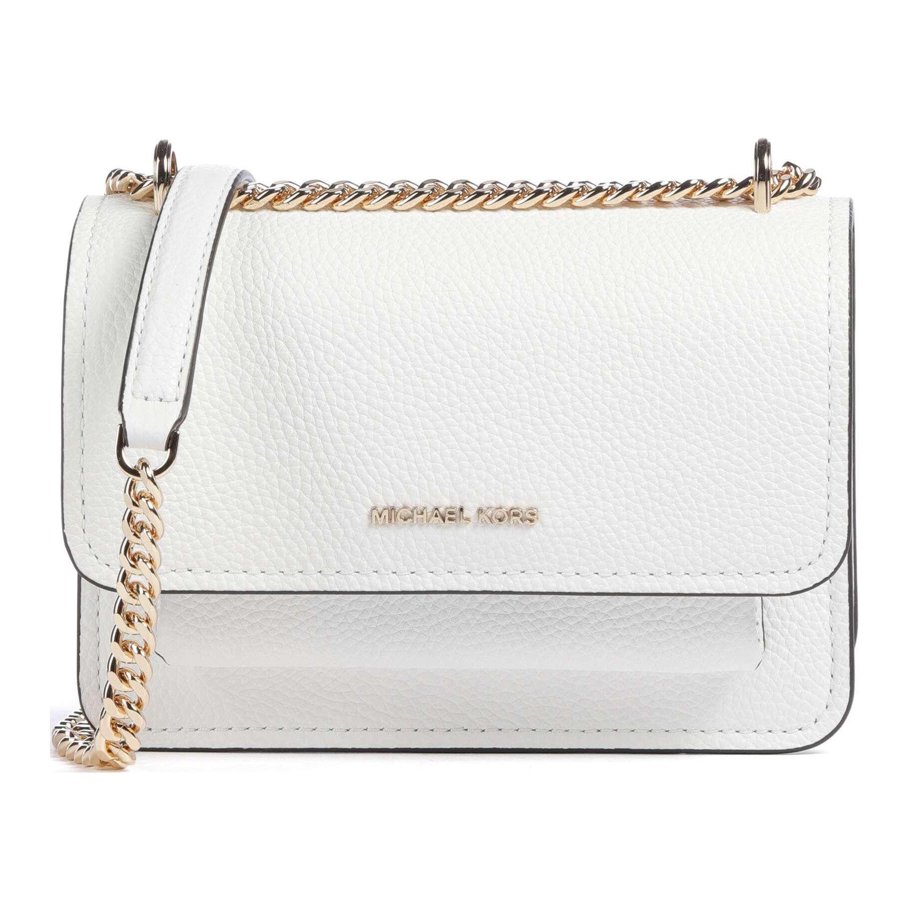 

Michael Kors MK Claire Logo Magnet Closure Pebbled Leather Crossbody Shoulder Bag Women bags White 32T4GC7C1T-085 Basic Set (Bag+Dust Bag)