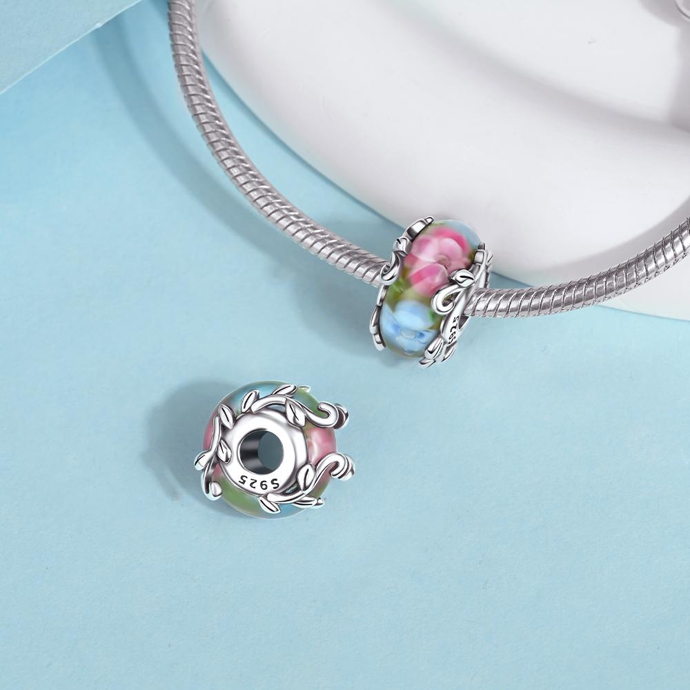 Colorful Copper Candy Murano Glass Beads Christmas Magic Murano Glass Charm Fits Bracelet & Necklace For Best Gift