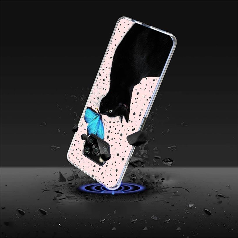 Black Cat Cartoon Cute Case Phone Cover for Xiaomi Redmi Note 10 9 9S 8 8T 7 5 Pro Mi 12T 11T 10T 9T 12 11 Lite A3 A2 Trend Fund
