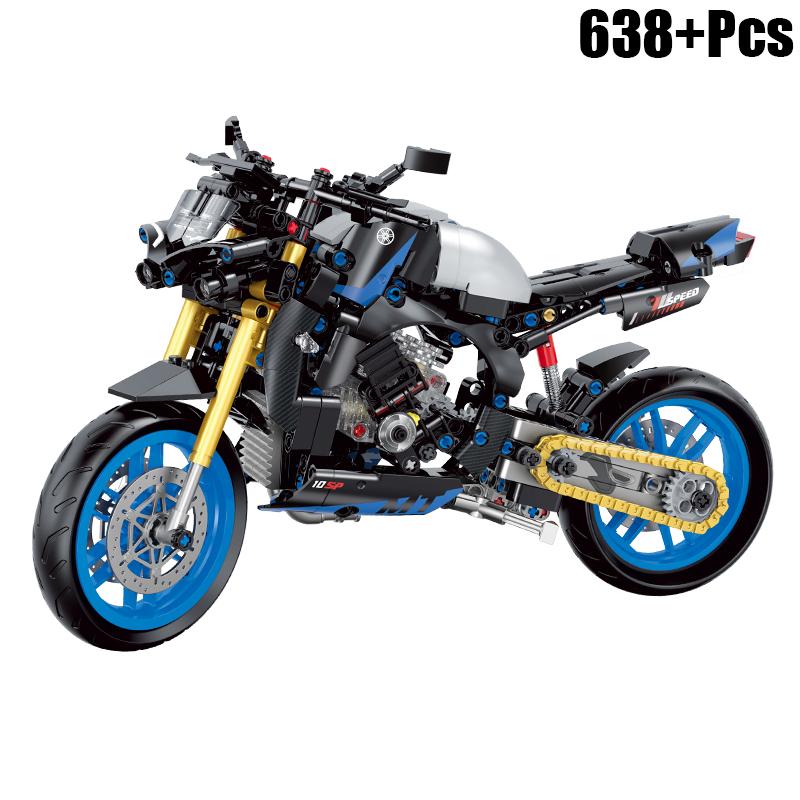 New Classic Yamaha Speed Motorbike Building MT-10 Model Blocks Moto City Racer Bricks Toys for Kids Boys MOC Sets High-tech Gift