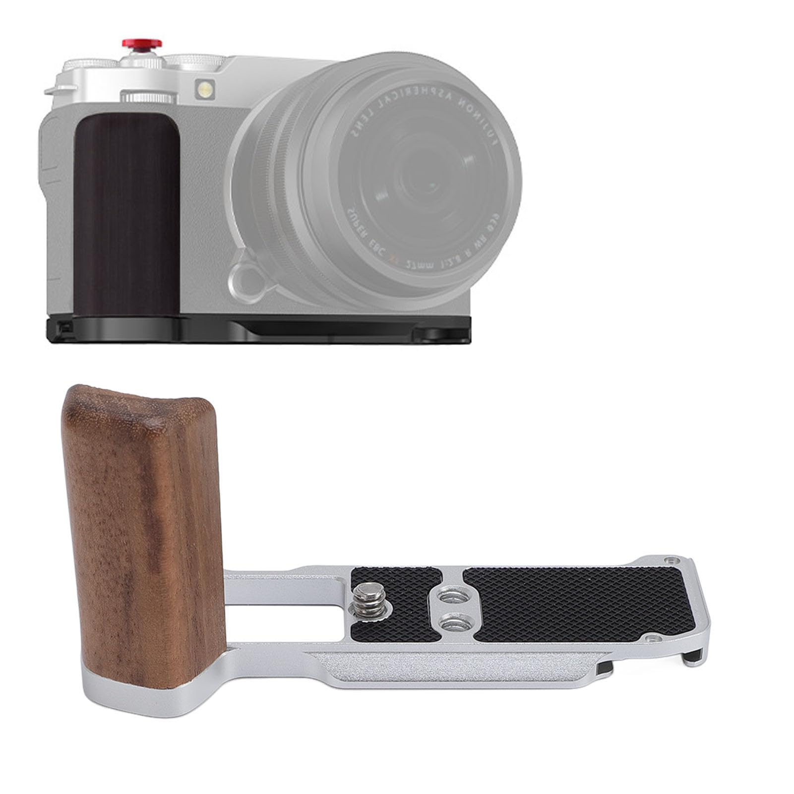 

X M5 Camera Ergonomic Handgrip with Thread Compatible with ARCA Quick Release and Stabilizers L-Shaped Grip, 1/4-20 Hole, Plates, Tripods, (Silver) срібний