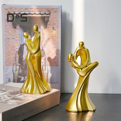 Soška tančícího páru Pryskyřice Abstraktní ozdoba páru Stolní socha objímajícího se páru pro dekoraci ložnice, obývacího pokoje, svatební dar