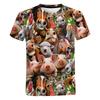 Full Print Animal Cat Dog Graphic T Shirts for Men In Funny Casual Tshirts Streetwear Mens Short Sleeve Round Neck Shirt