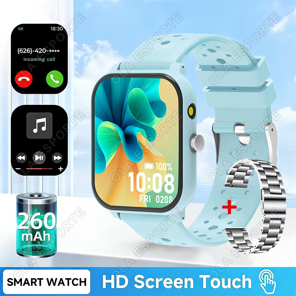 Game Smart Watch 1.83'' Bluetooth Call Sports Mode Music/Camera Control LED Flashlight Long Battery Watch for Android/IOS HT30