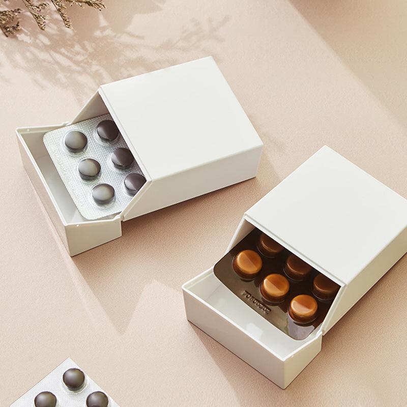 Kapaklı Masaüstü Saklama Kutusu Beyaz Mini İdol Fotoğraf Kartı Düzenleyici Küçük Kırtasiye Hap Kutuları Konteyner Çekmece Ayırma Düzenleyici