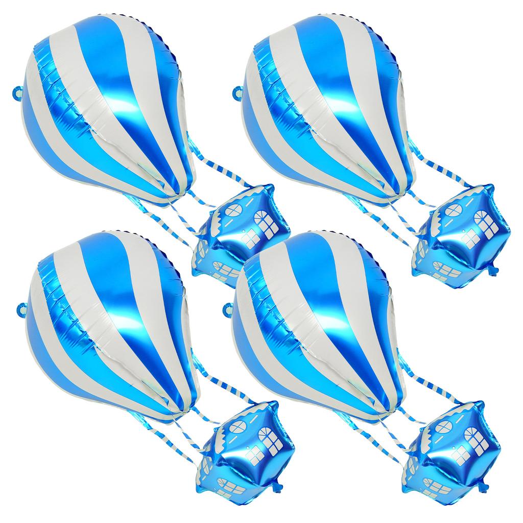 4Pcs Hot Air Balloon Shaped Balloon Easy Inflate Vibrant Colors Birthday Celebration Wedding Party Decor Aluminum Balloons