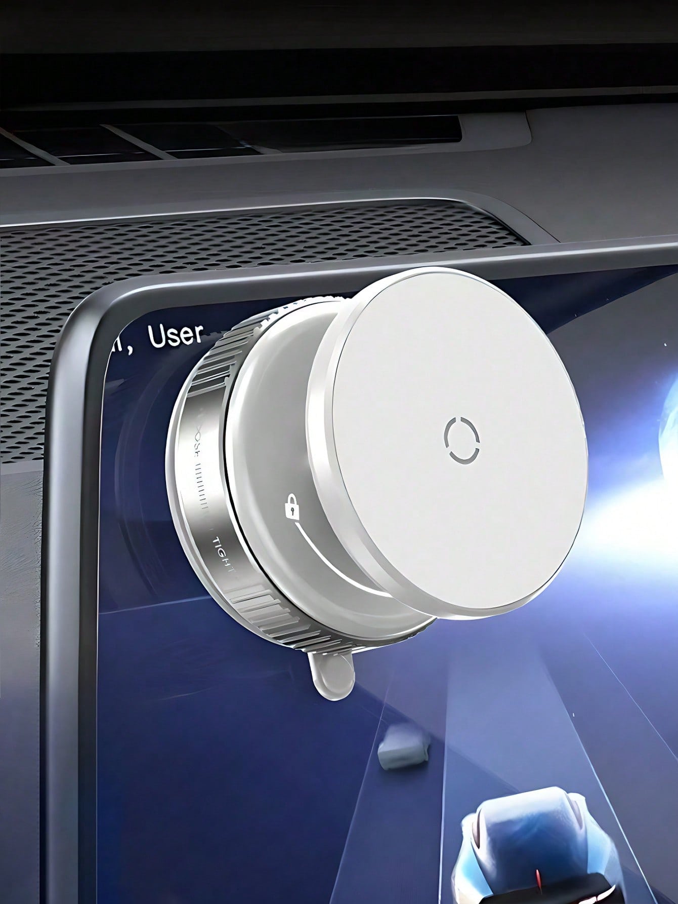 

Universal Car Phone Mount - Dual Fixation: Vacuum Suction & N52 Magnetic Adsorption, Windshield/Dashboard Compatible белый