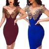 Stunning Women Off Shoulder Deep V-neck Bodycon Backless Mini Dress For Events