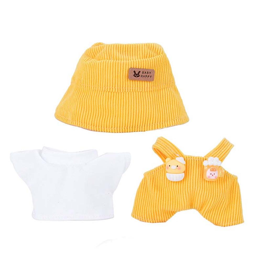 

White Shirt Doll s Outfit Hanging Pants 17CM Labubu Clothes Fashion Set Labubu Clothes Girl Gifts Yellow