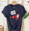 Funny Christmas Fitness TShirt Santa Ho Ho Hold The Plank Workout Meme Tee