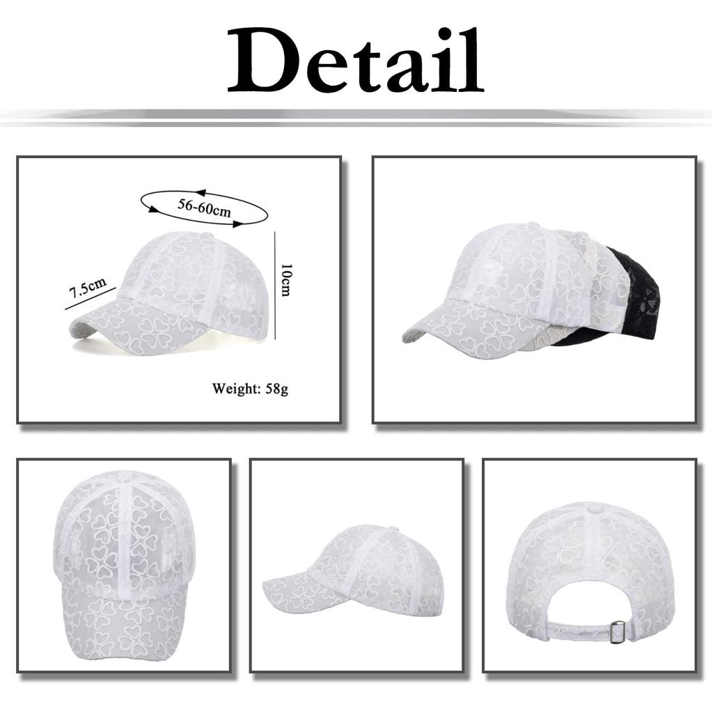 Mesh CA691 [White Fang] Cap, Four-Leaf Clover, Sports, Running, Outdoor, Women's, Men's, (White)