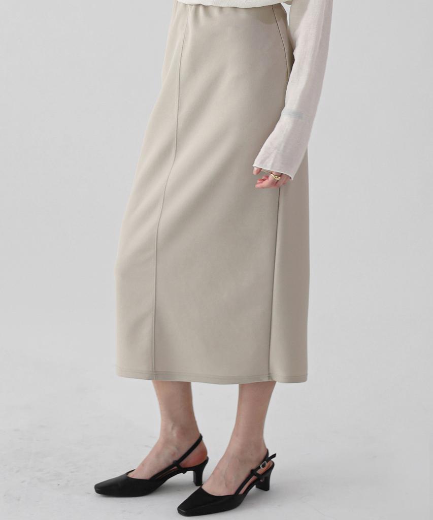 Keullaepeu Tension H-Banding Skirt_Beige