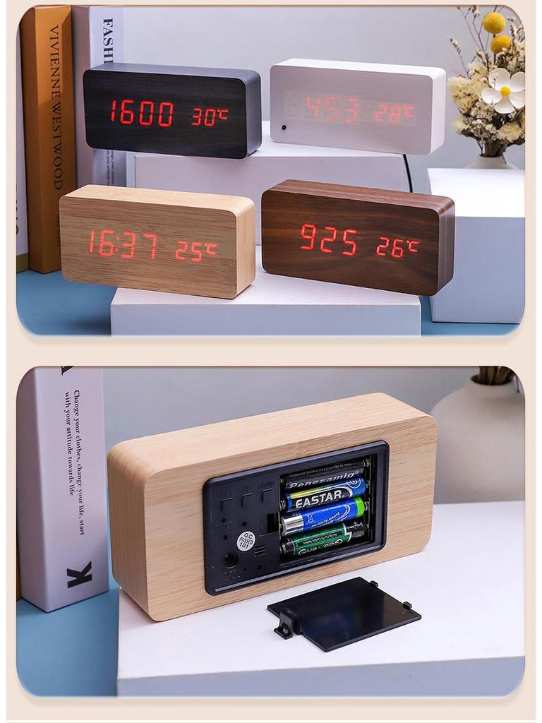 Creative Sound-Activated Wooden Clock - Multifunctional Home & Student Gift