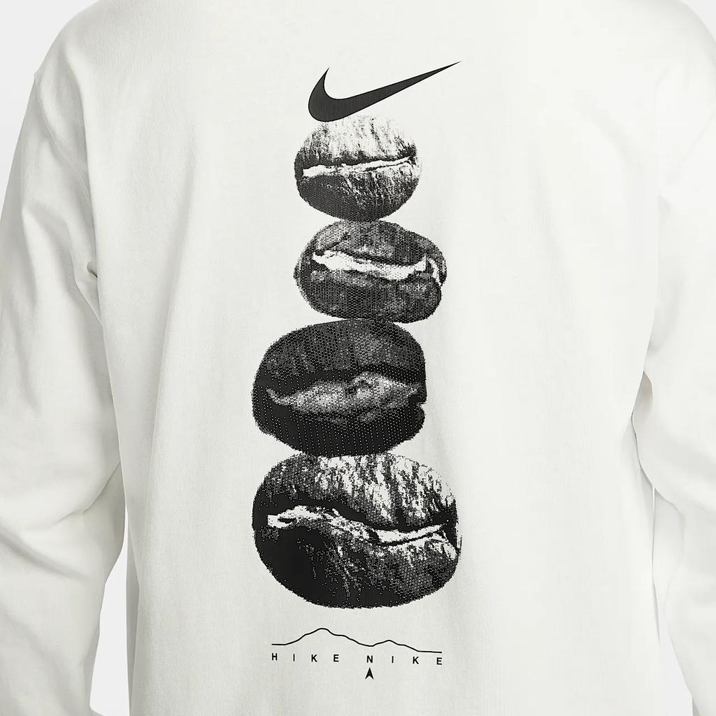 Nike Sportswear Premium Crew Neck Comfortable Pullover Pocket Long Sleeve T-Shirt Men Tops Mountain-White IF0369121