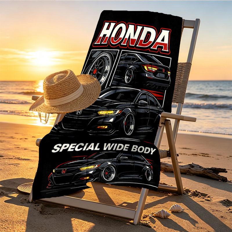 Honda Print Beach Towel Design, Soft, Lightweight. for Home Bathroom, Spa, Pool, Yoga, Surfing, Camping, Gift for Family, Friend