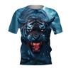 Summer New Men's T-shirt 3D Printed Tiger Fashion Domineering Short Sleeved Street Top Round Neck T-Shirts