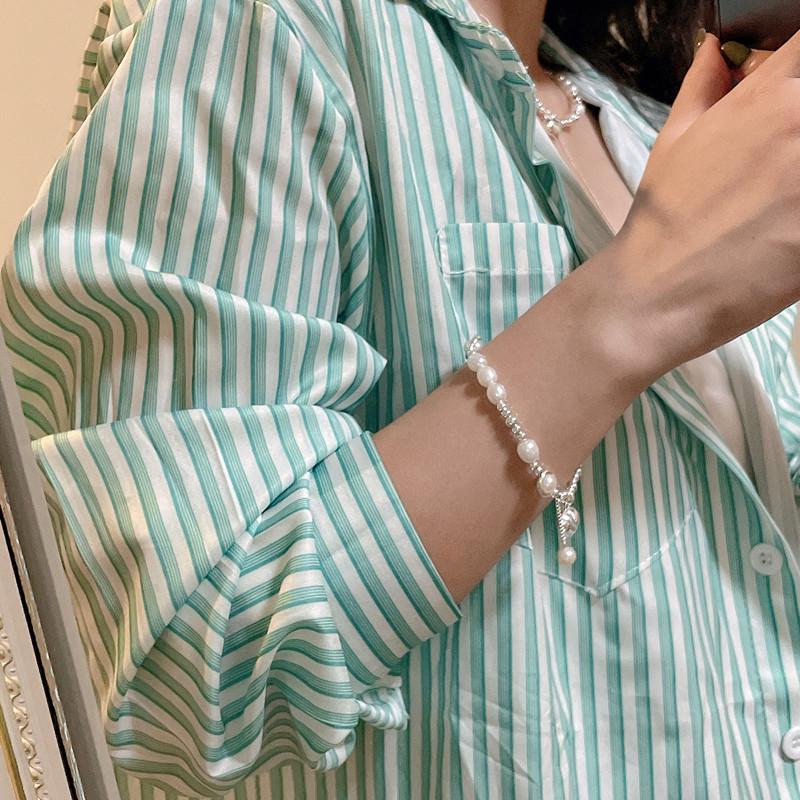 S925 Sterling Silver Love Pearl Tassel Necklace - Fresh, Sweet, and Elegant Clavicle Chain.