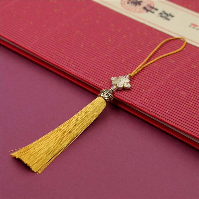 Chinese Style Tassel Ear Metal Hat Plus Beads Hanging Ear Ancient Style Bookmark Cheongsam Hanfu Pressure Placket Tassel Accessories Pendant