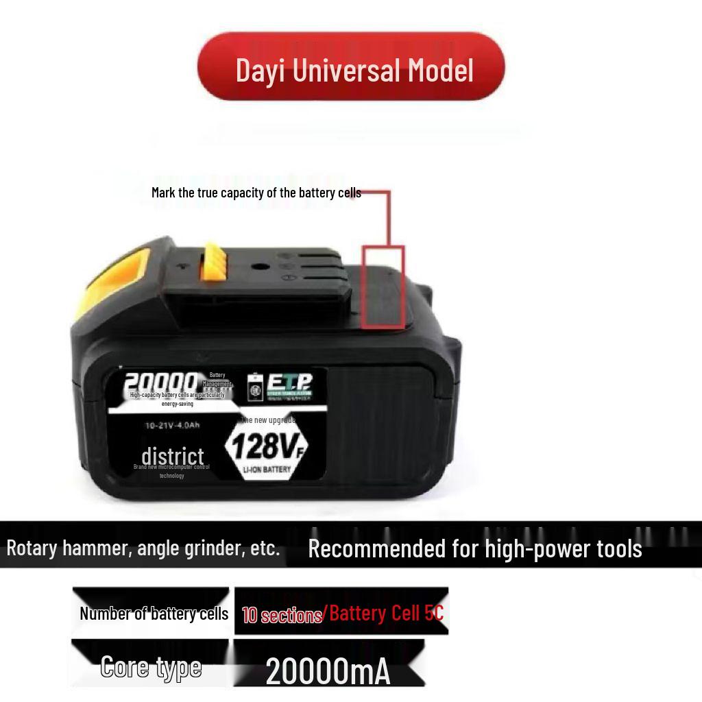 Large A3 48V-88V Electric Wrench and Angle Grinder with Universal Lithium Battery.