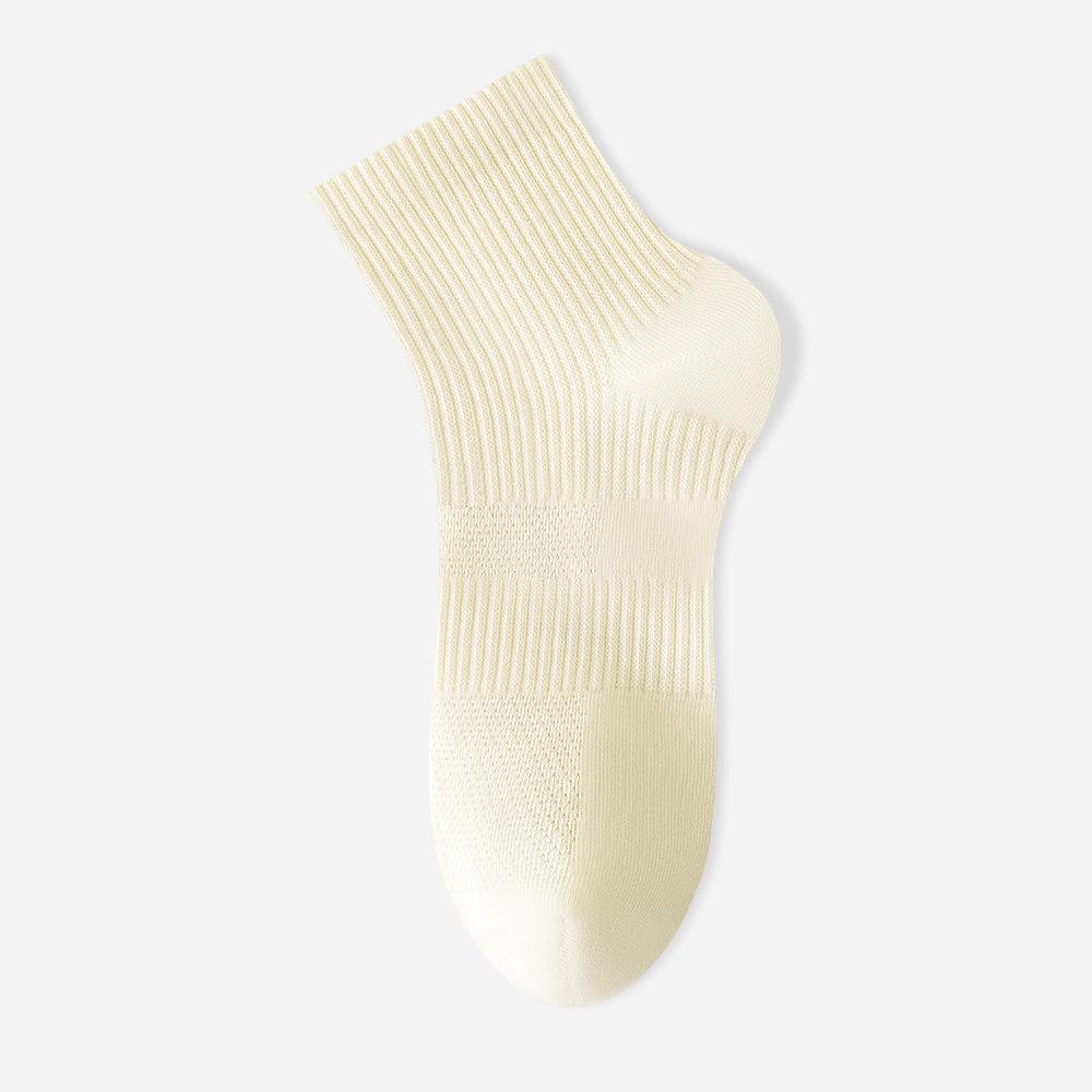 Women's Spring and Summer Thin Sports Pure Cotton Mesh Breathable 7A Antibacterial Deodorant Wicking Socks