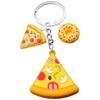 Creative Cute Food Cartoon Keychain: Soft Rubber Pizza & Donut Pendant