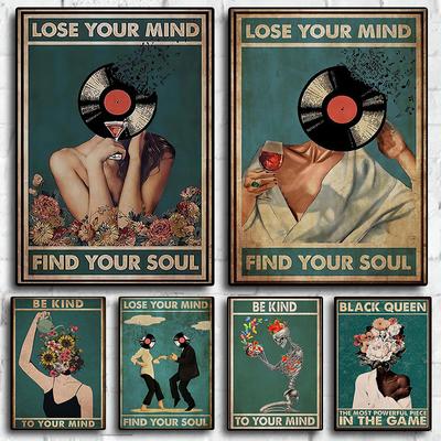 Malerei Vintage Wohnzimmer Home Dekoration Blume Feder Frauen Abstrakte Leinwand Malerei Innen Poster Leben Wand Kunst