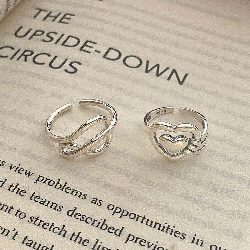 Retro Otevřený prsten Srdce a Noty - Melodie Lásky 2024 Trend Párů