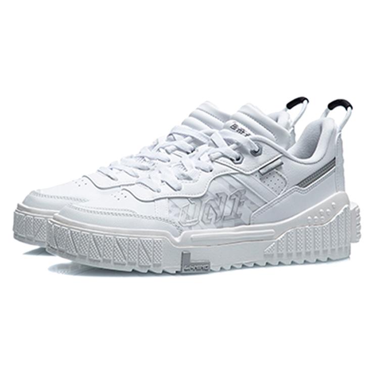 New LiNing 001 UNBLOCK Anti Slip Wear Resistant Low Top Skateboard Shoes Women's Standard White AGCR152-1