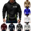 Men's Printed Sweatshirt Hoodie Zipper Arm Pocket Cardigan Men's Sports Large Size Casual Hoodie