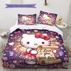 Hello Kitty Cute Pattern Bedding,Quilt Set Quilt Cover Pillowcase Home Birthday Gift(1 * Duvet Cover + 2 * Pillowcase, Without Core)