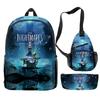 Timeless Trending Unique Funny DANDADAN 3D Designed 3pcs/Set Learner Student Bags Trip Computer Rucksack Meal Tote Pencil Pouch