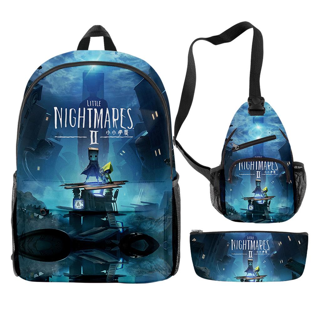 Timeless Trending Unique Funny DANDADAN 3D Designed 3pcs/Set Learner Student Bags Trip Computer Rucksack Meal Tote Pencil Pouch