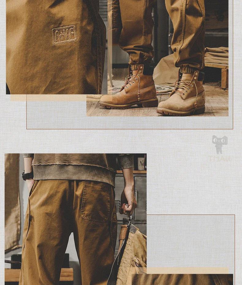 Jay Leno Men's Retro Overalls: American Heavyweight Loose Cuffed Casual Pants for Autumn.