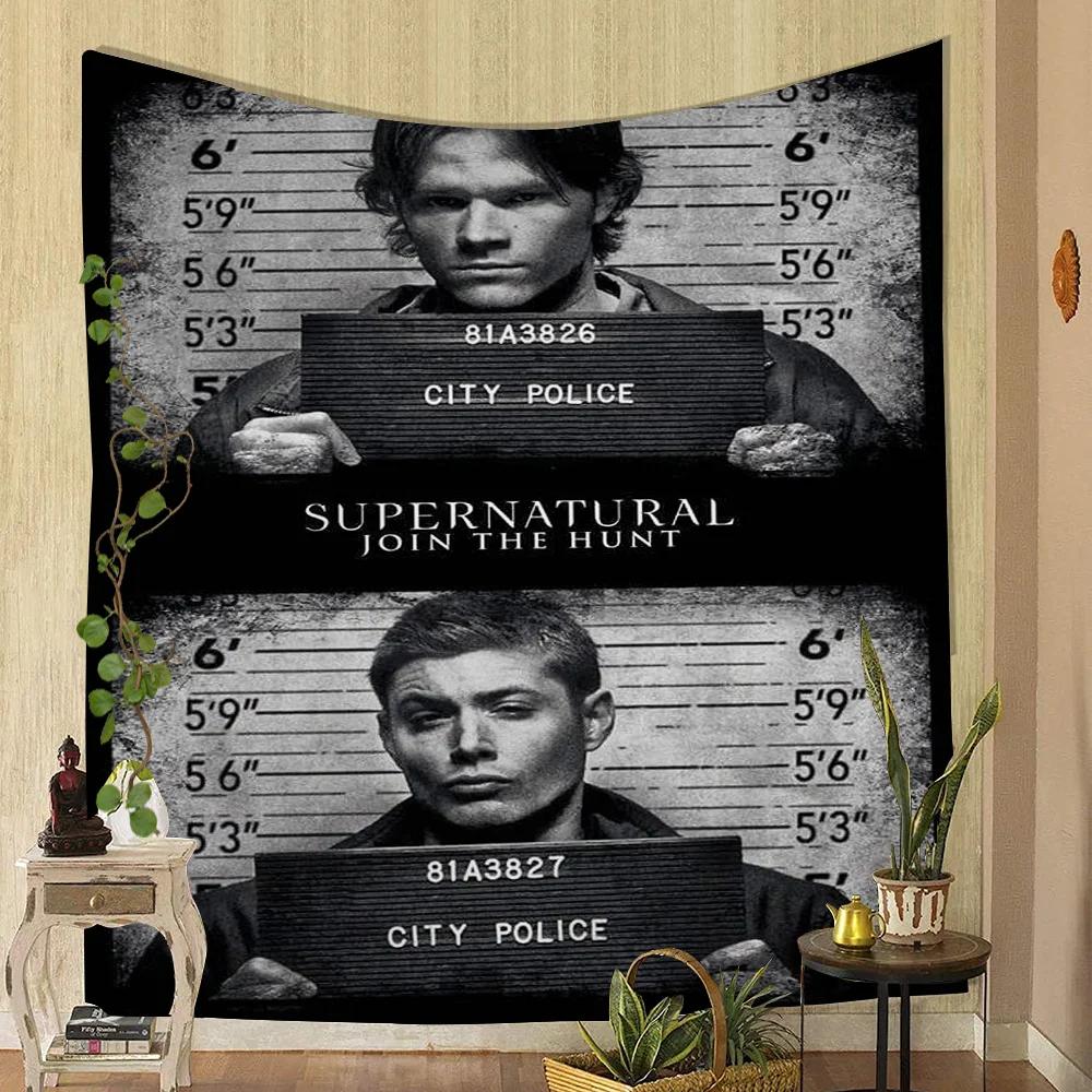 1PC TV Play Series Supernatural Movie Tapestry Printed Large Wall Tapestry Art Science Fiction Room Home Decor Decor Blanket