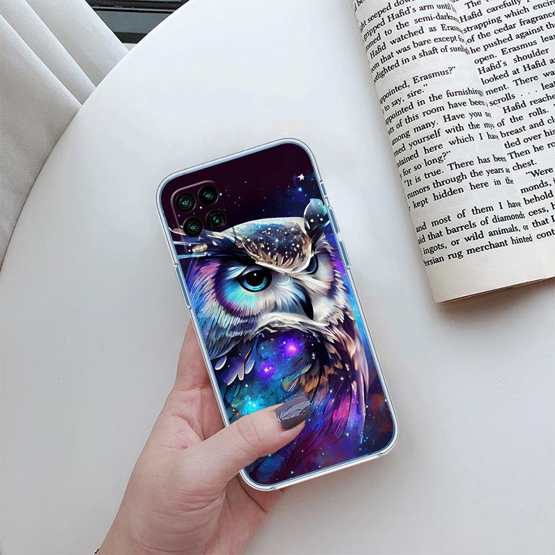 

RP13 Cartoon Art Owl Transparent Phone Case for Motorola Moto G7 G8 G9 G84 G85 G73 G24 G15 Z2 Play Power Plus Motorola Moto G7 Play