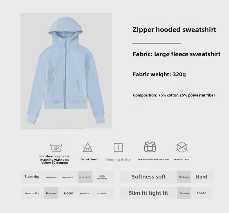 Sweat à capuche scuba slim pour femme – Doublure chaude en velours pour les sports d'automne et d'hiver ou le yoga