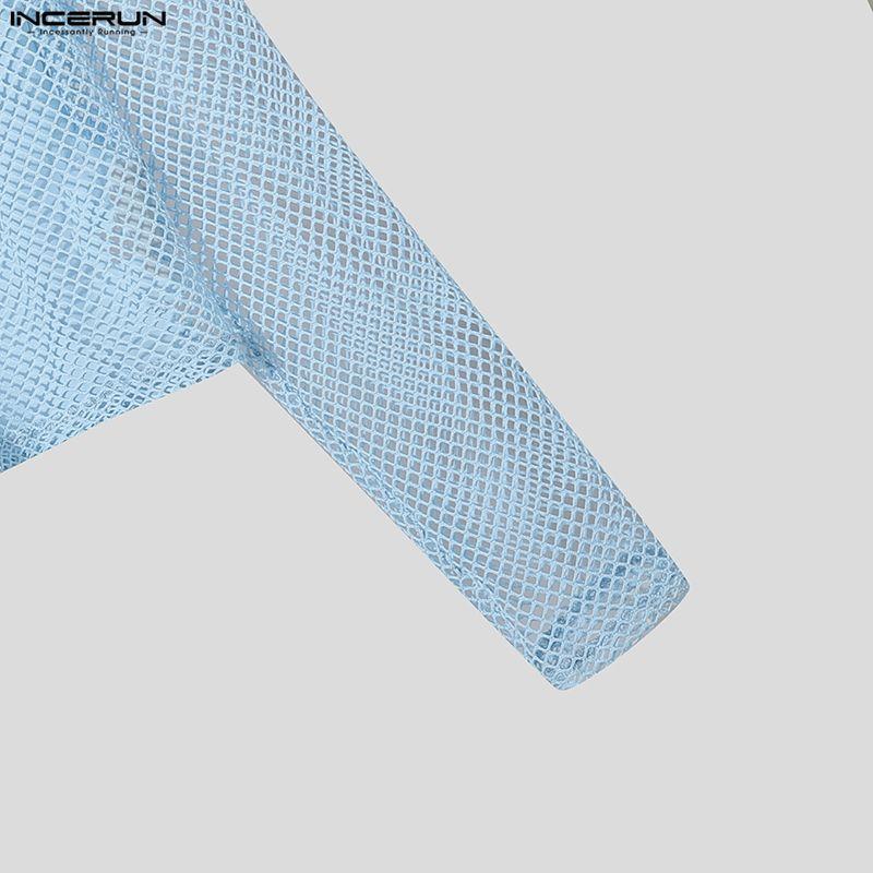 INCERUN Herren Einreihig mit Kerb-Revers Ein Langarm Patchwork Ausgeschnitten Lässig Dünn Kurz Geschnittene Blazer Tops