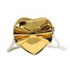 Heart Mini Shaped Bow Pearl Chain Bag With Zipper Closure For Daily Use Casual