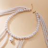Collier de Perles Imitation Irrégulières pour Femmes Hommes Minimaliste Multicouche Chaîne de Perles Choker Bijoux de Corps Polyvalents