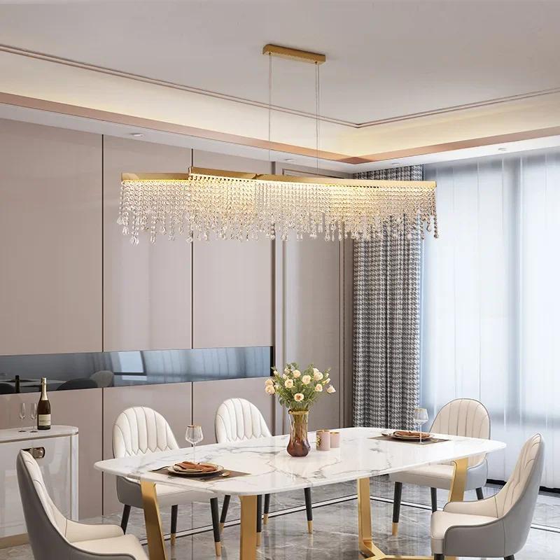 Nordic K9 Crystal Chandelier Luxury Hanging Lamp Gold Led Circle Ceiling Pendant Light Lustre Home Decor