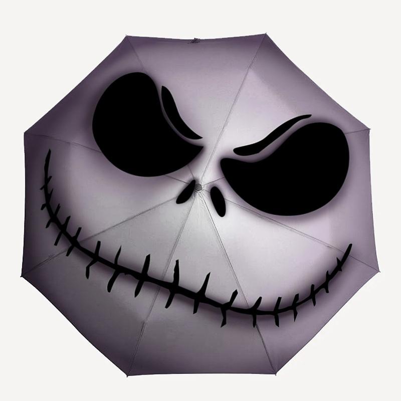 

1pc Jack Skellington Folding Umbrella - Compact Travel Umbrella with 8-Rib Design, Thickened And Reinforced Umbrella Frame yy250728035