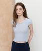TTUDEMENT Two-Way Short Sleeve Knit Top_Light Blue